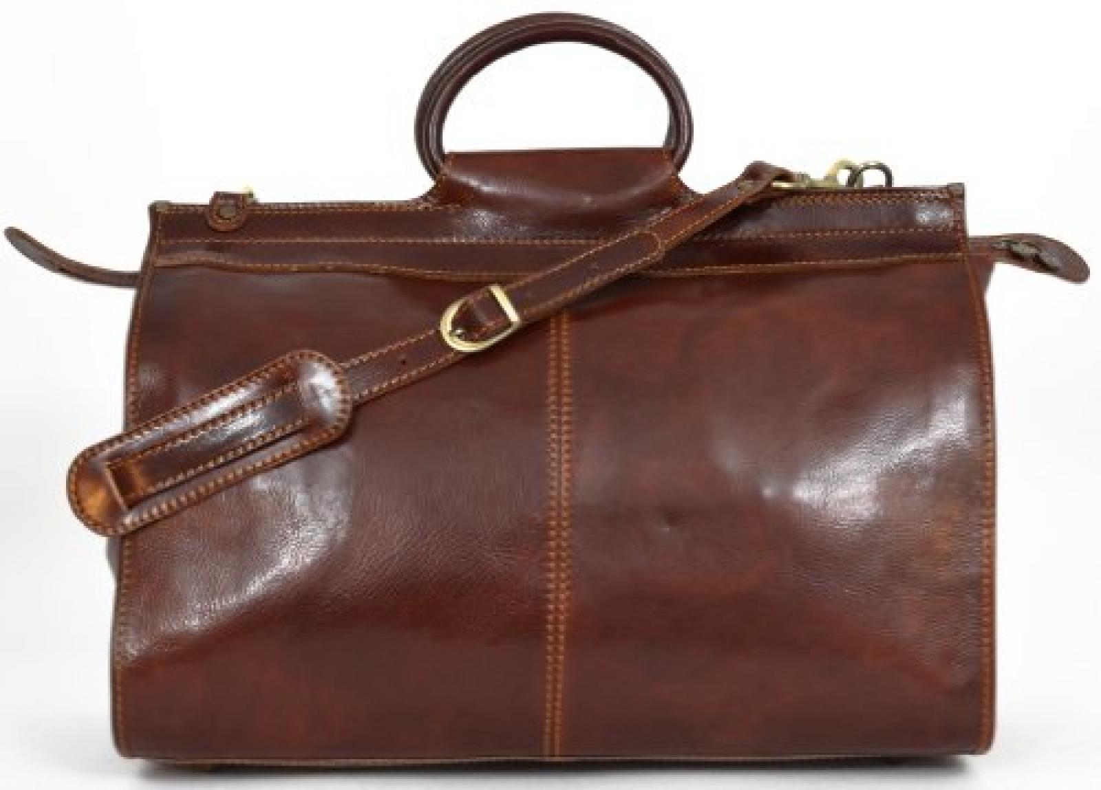 Gusti Leder studio "Mateo" elegante Reisetasche Lederreisetasche Sporttasche Ledersporttasche Weekender Traveller Tasche Handgep&auml;ck Reisegep&auml;ck Rindsleder Schultertasche Wochenendtrip Tasche Vintage echter Klassiker Made in Italy Braun 2R10b 